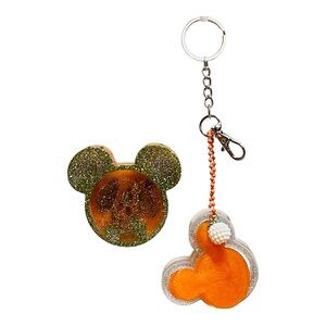 Resin Double Mouse Ears Keychain & Magnet Bundle Handcrafted